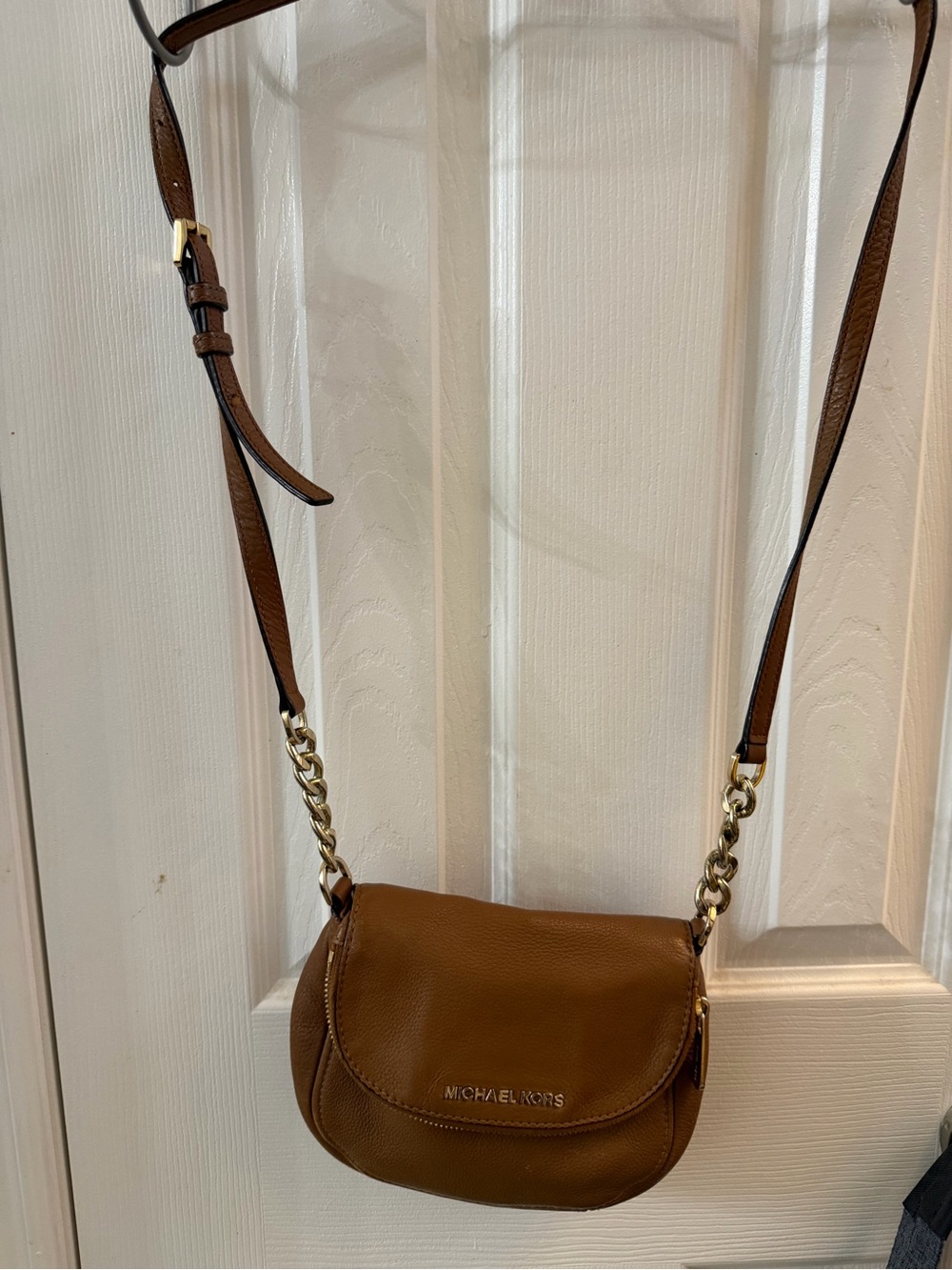 Michael Kors Bedford Crossbody in Chestnut Brown with Gold Hardware